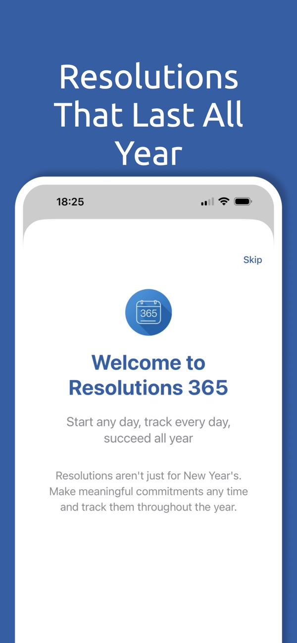 Welcome screen: start any day, track every day, succeed all year
